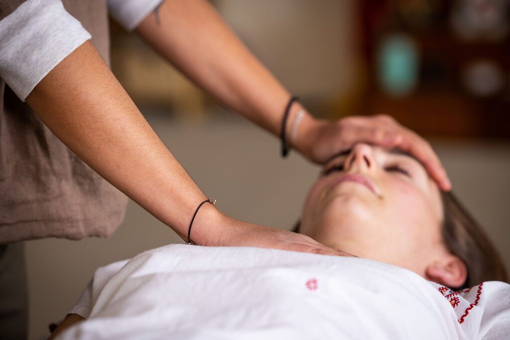 Ayurvedic students practice therapeutic bodywork at The Ayurvedic Institute